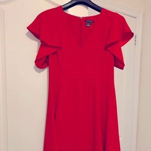Club Monaco Red dress fluttered sleeves